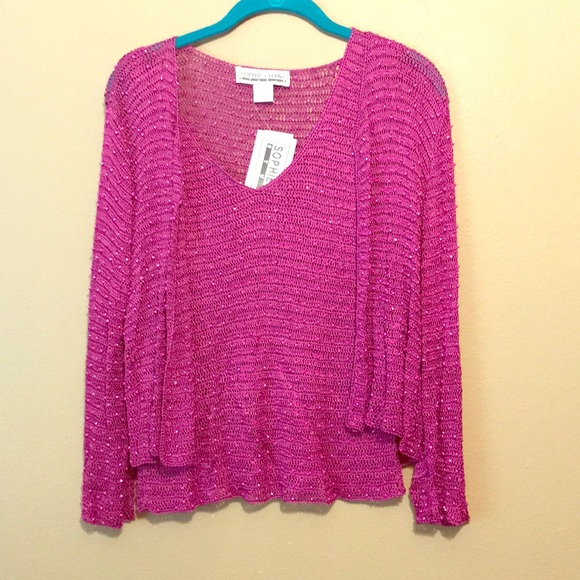 Fuchsia Embellished Blouse and Sweater - Picture 1 of 1